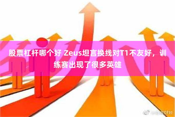 股票杠杆哪个好 Zeus坦言换线对T1不友好，训练赛出现了很