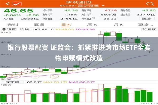 银行股票配资 证监会：抓紧推进跨市场ETF全实物申赎模式改造